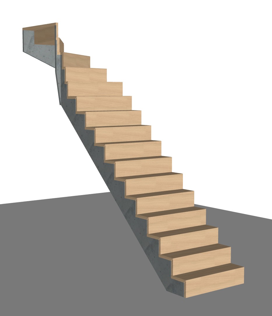 Trap met kwartslag linksboven